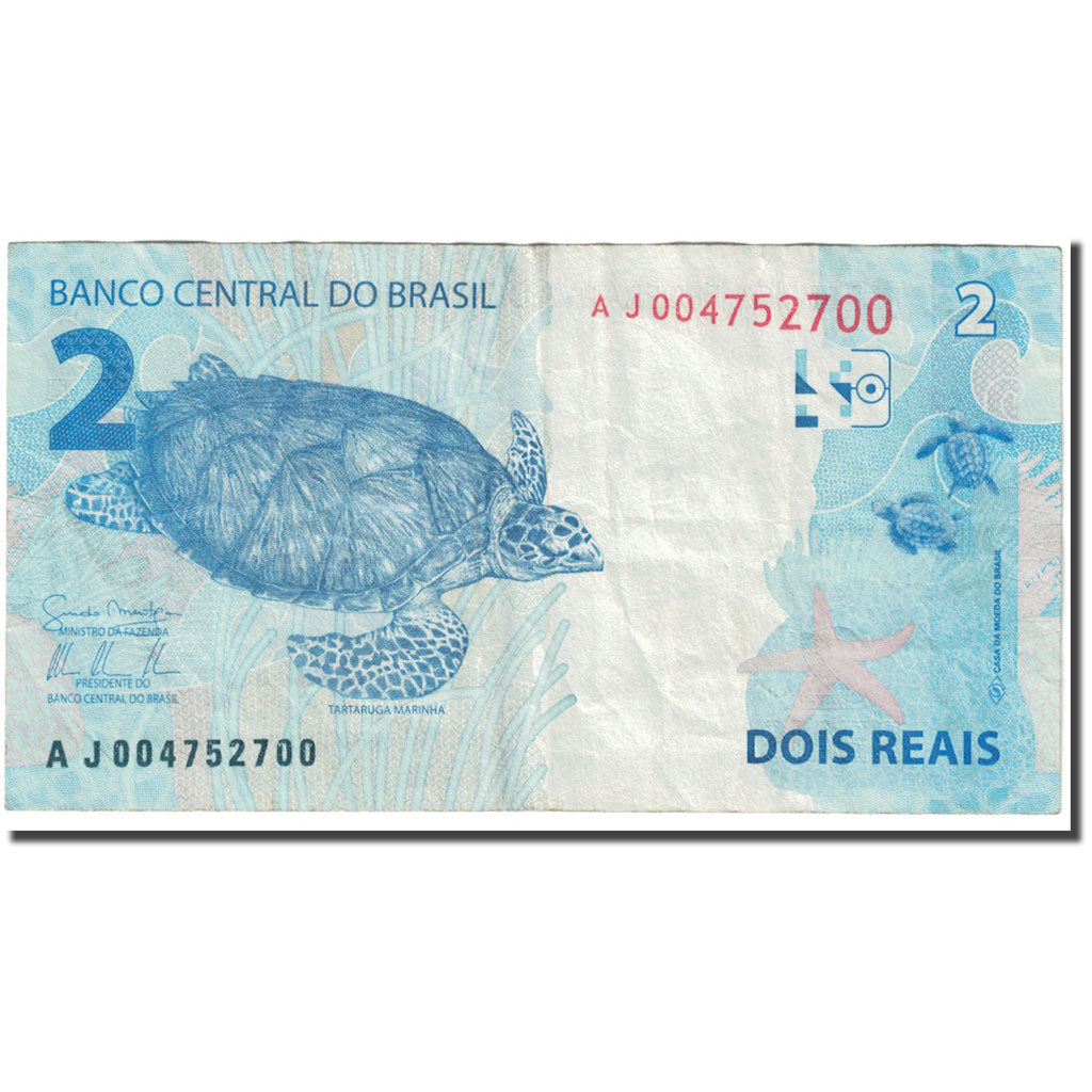 Banknote, Brazil, 2 Reais, 2010, Undated (2010), KM:249e, VF(20-25)