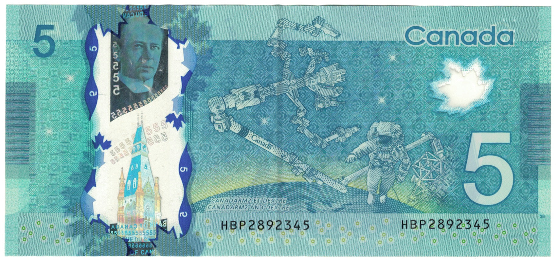 Banknote, Canada, 5 Dollars, 2013-2014, Undated (2013-2014), KM:106b, EF(40-45)