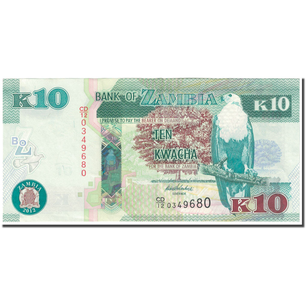 Banknote, Zambia, 10 Kwacha, 2012, Undated (2012), KM:51, AU(55-58)