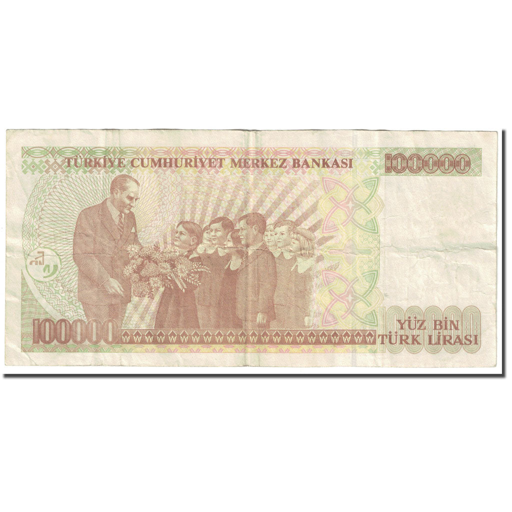 Geldschein, Türkei, 100,000 Lira, 1997-2001, Old Date : 01.11.1970 (1997-01).