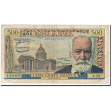 França, 500 Francs, Victor Hugo, 1954, 1954-03-04, VF(20-25), Fayette:35.2