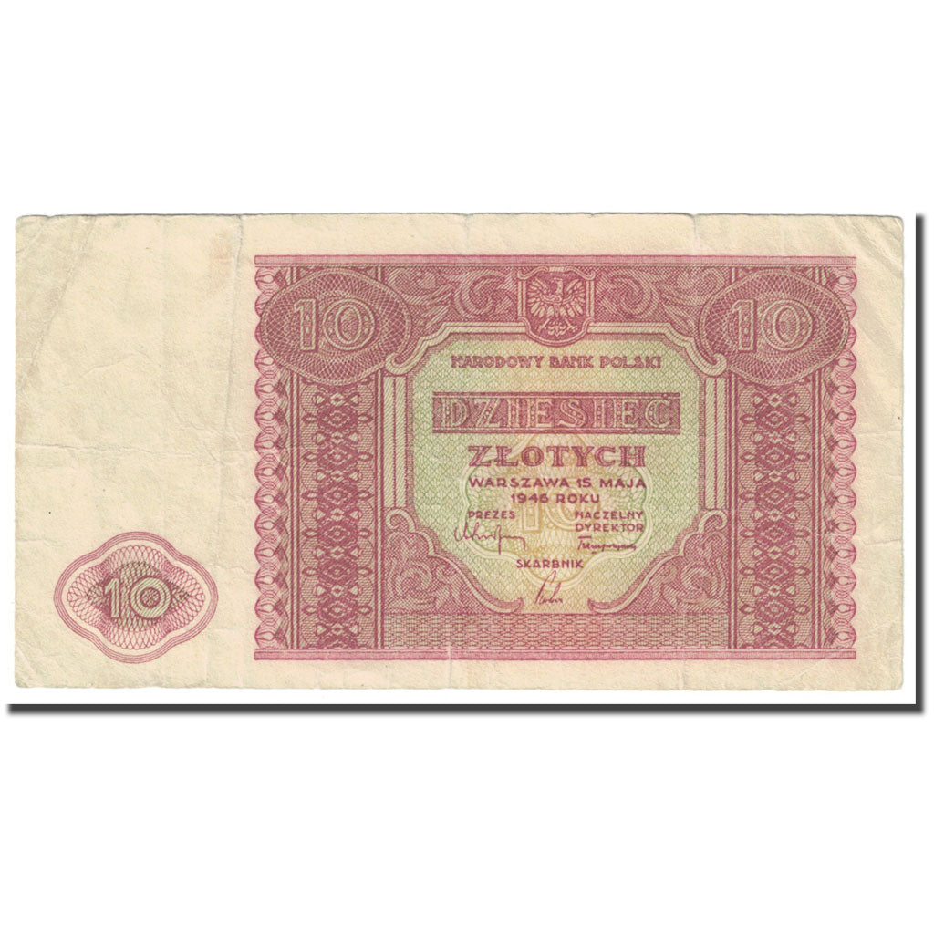 Banknote, Poland, 10 Zlotych, 1946, 1946-05-15, KM:126, VG(8-10)