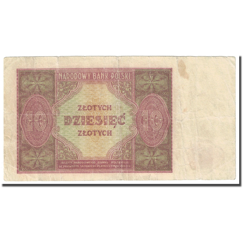 Banknote, Poland, 10 Zlotych, 1946, 1946-05-15, KM:126, VG(8-10)