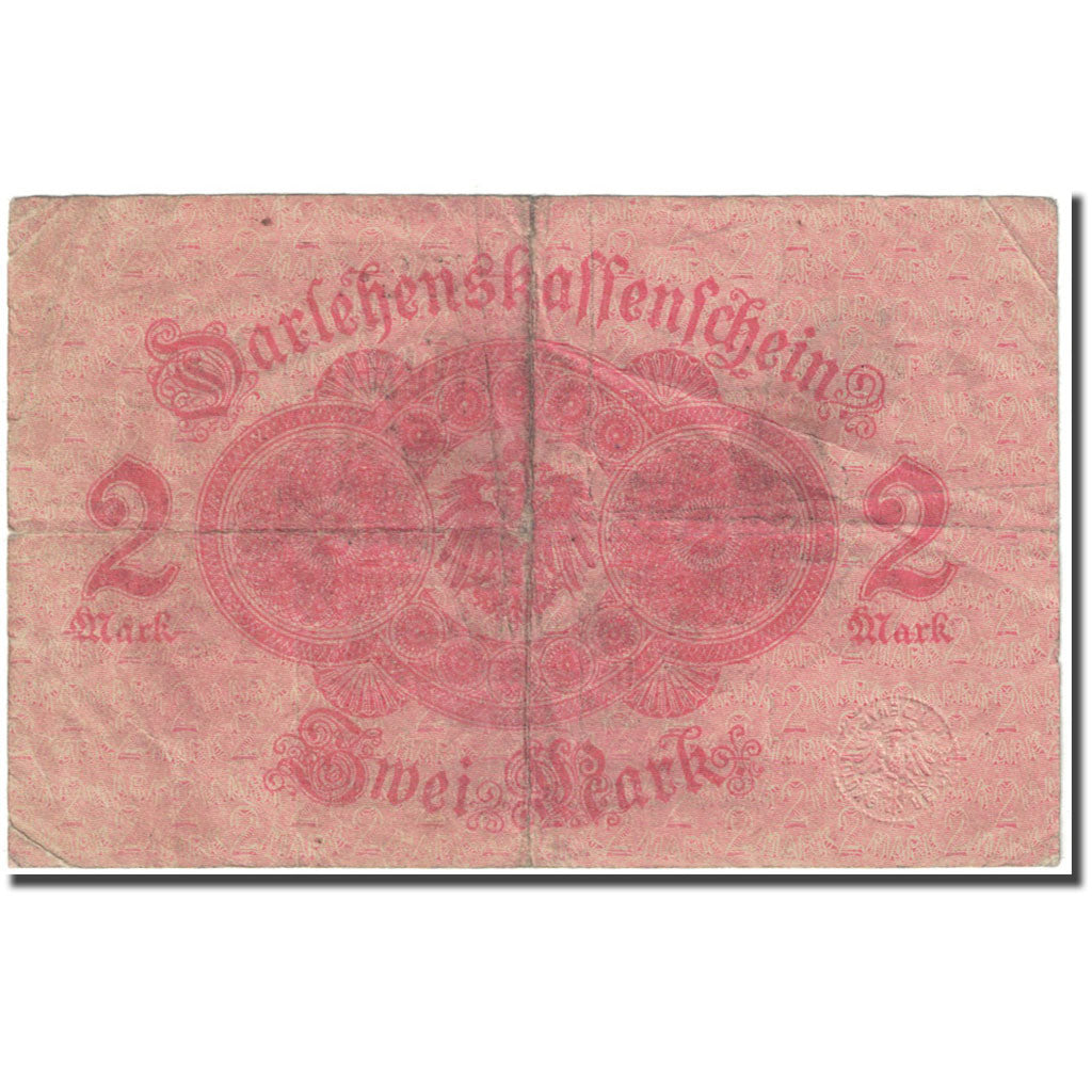 Banknote, Germany, 2 Mark, 1914, 1914-08-12, KM:54, VF(20-25)