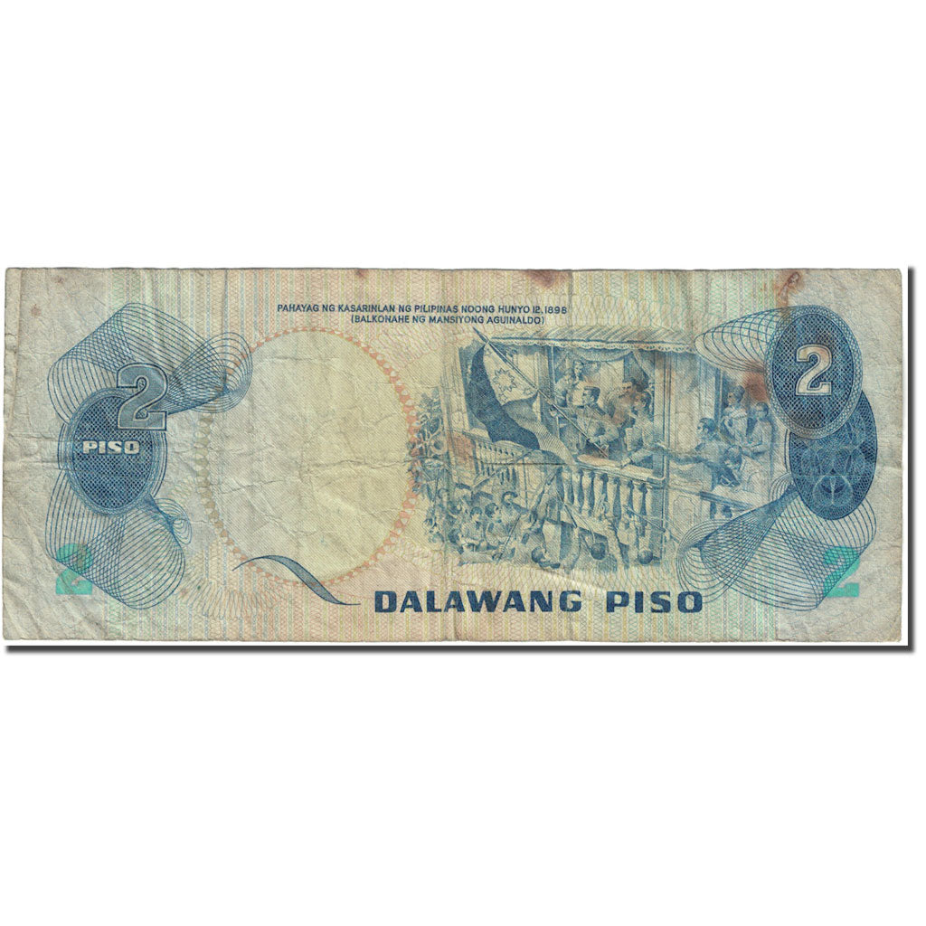 Banknote, Philippines, 2 Piso, 1898, Undated (1898), KM:152a, VG(8-10)