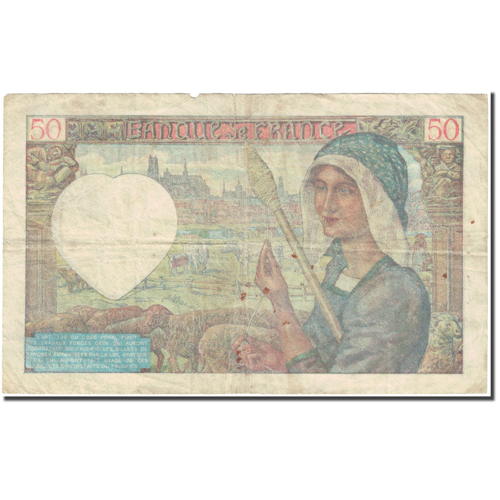 Francia, 50 Francs, Jacques Coeur, 1940, 1940-06-13, RC, Fayette:19.1, KM:93