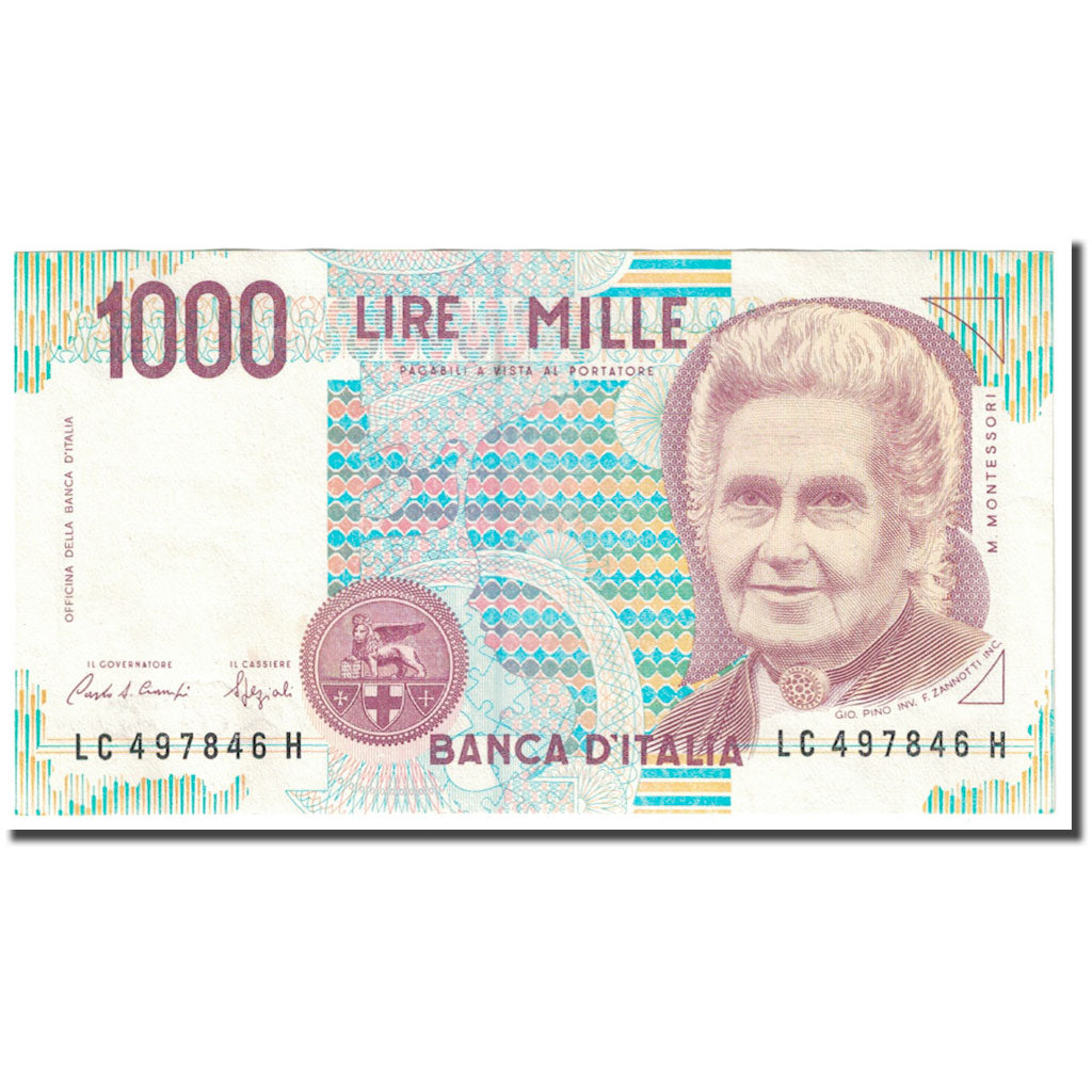 Banknot, Włochy, 1000 Lire, 1990, KM:114a, AU(55-58)