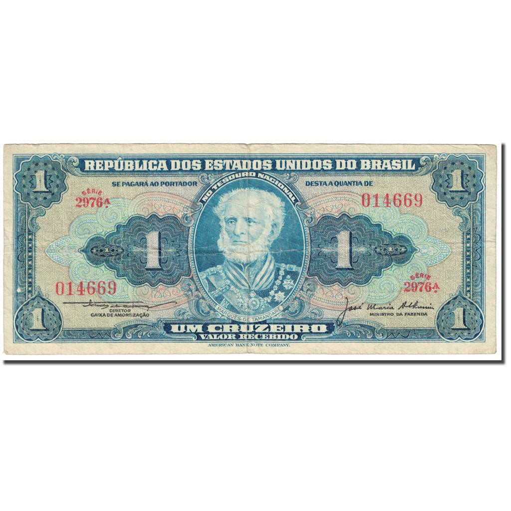 Banconote, Brasile, 1 Cruzeiro, 1954-1958, Undated (1954-1958), KM:150c, B