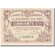 France, Boulogne-sur-Mer, 50 Centimes, 1920, Chambre de Commerce, EF(40-45)