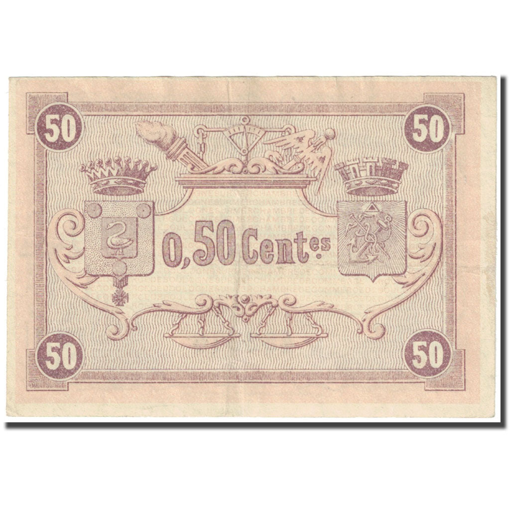 France, Boulogne-sur-Mer, 50 Centimes, 1920, Chambre de Commerce, EF(40-45)