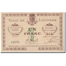 Francia, Louviers, 1 Franc, 1916, Emission Municipale, SC, Pirot:27-17