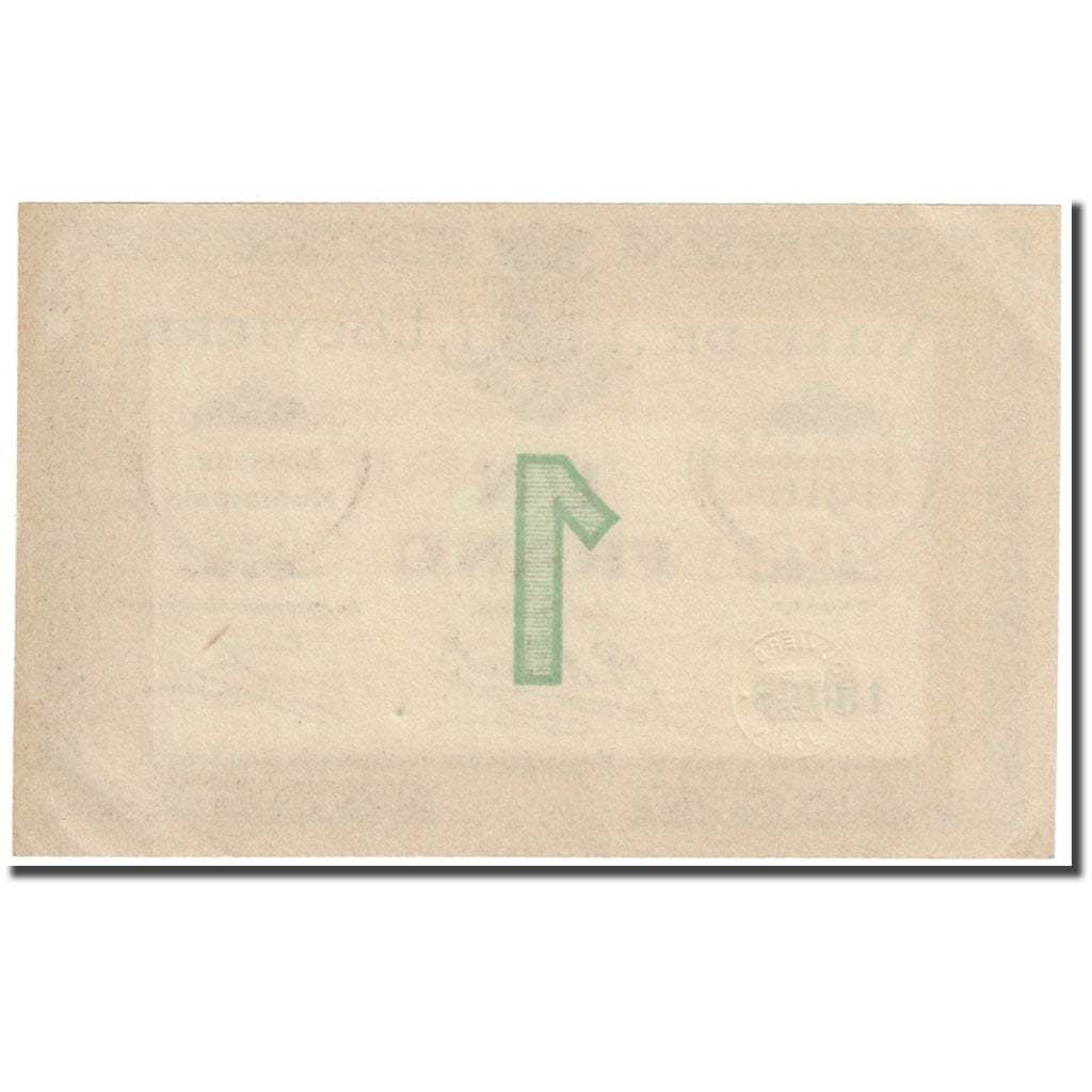 Francia, Louviers, 1 Franc, 1916, Emission Municipale, SC, Pirot:27-17