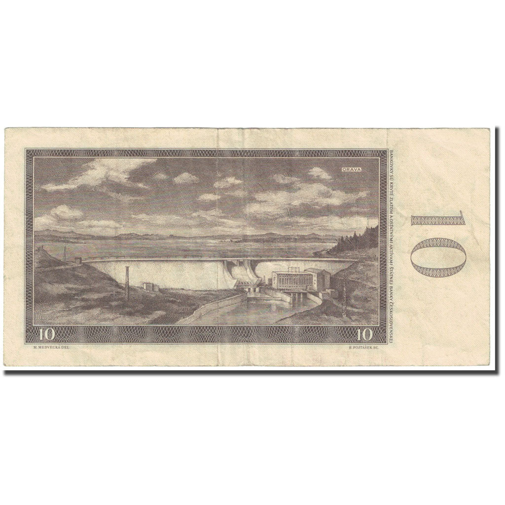 Banknote, Czechoslovakia, 10 Korun, 1960, Undated (1960), KM:88b, VF(20-25)