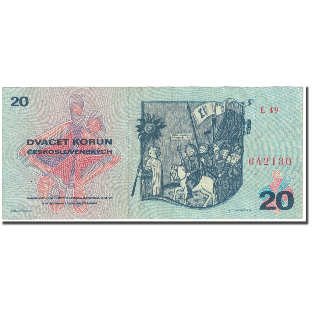Banknote, Czechoslovakia, 20 Korun, 1970 (1971), Undated (1970-1971), KM:92