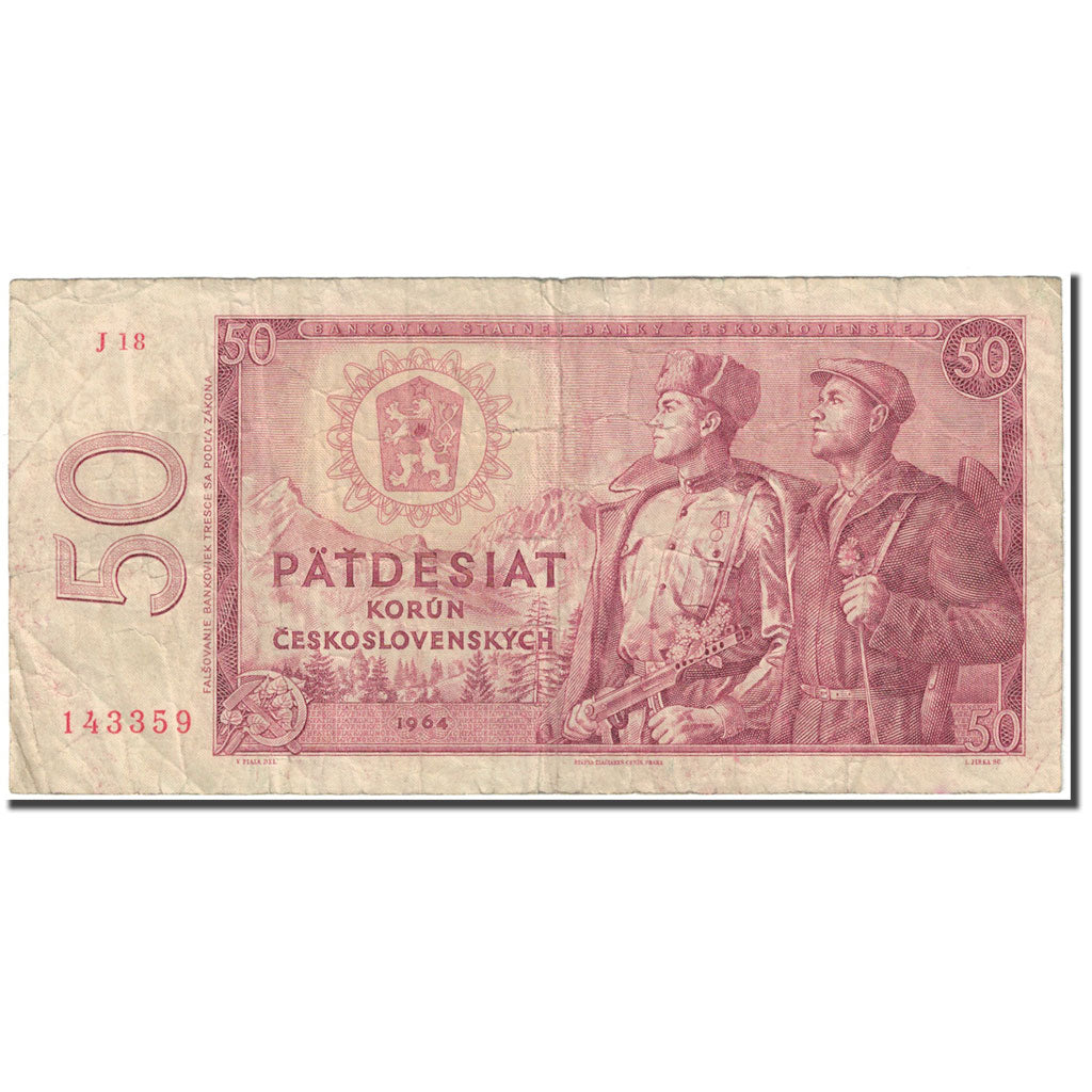 Banknote, Czechoslovakia, 50 Korun, 1964, Undated (1964), KM:90b, VG(8-10)