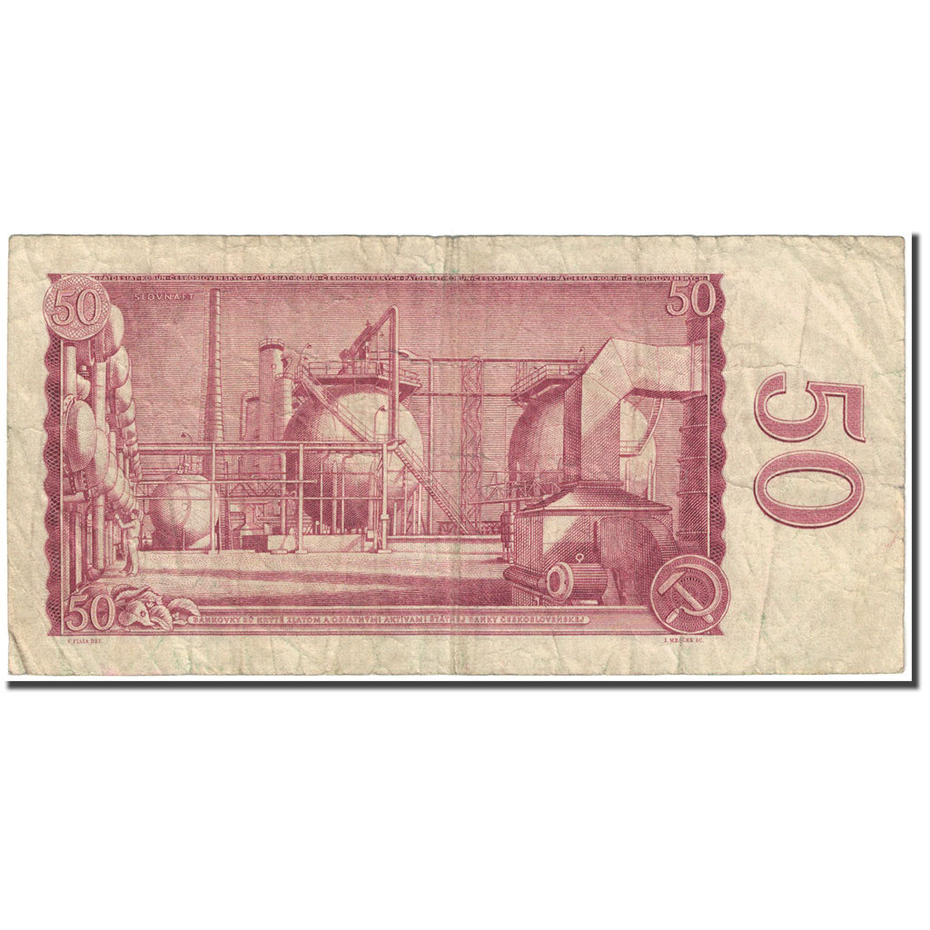 Banknote, Czechoslovakia, 50 Korun, 1964, Undated (1964), KM:90b, VG(8-10)