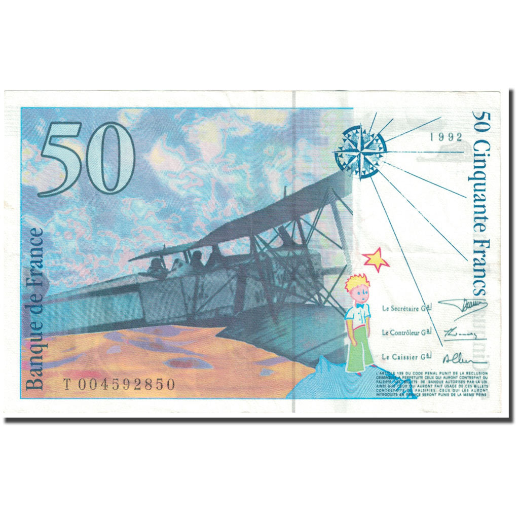 France, 50 Francs, 1992, Undated (1992), EF(40-45), Fayette:72.1b, KM:157a
