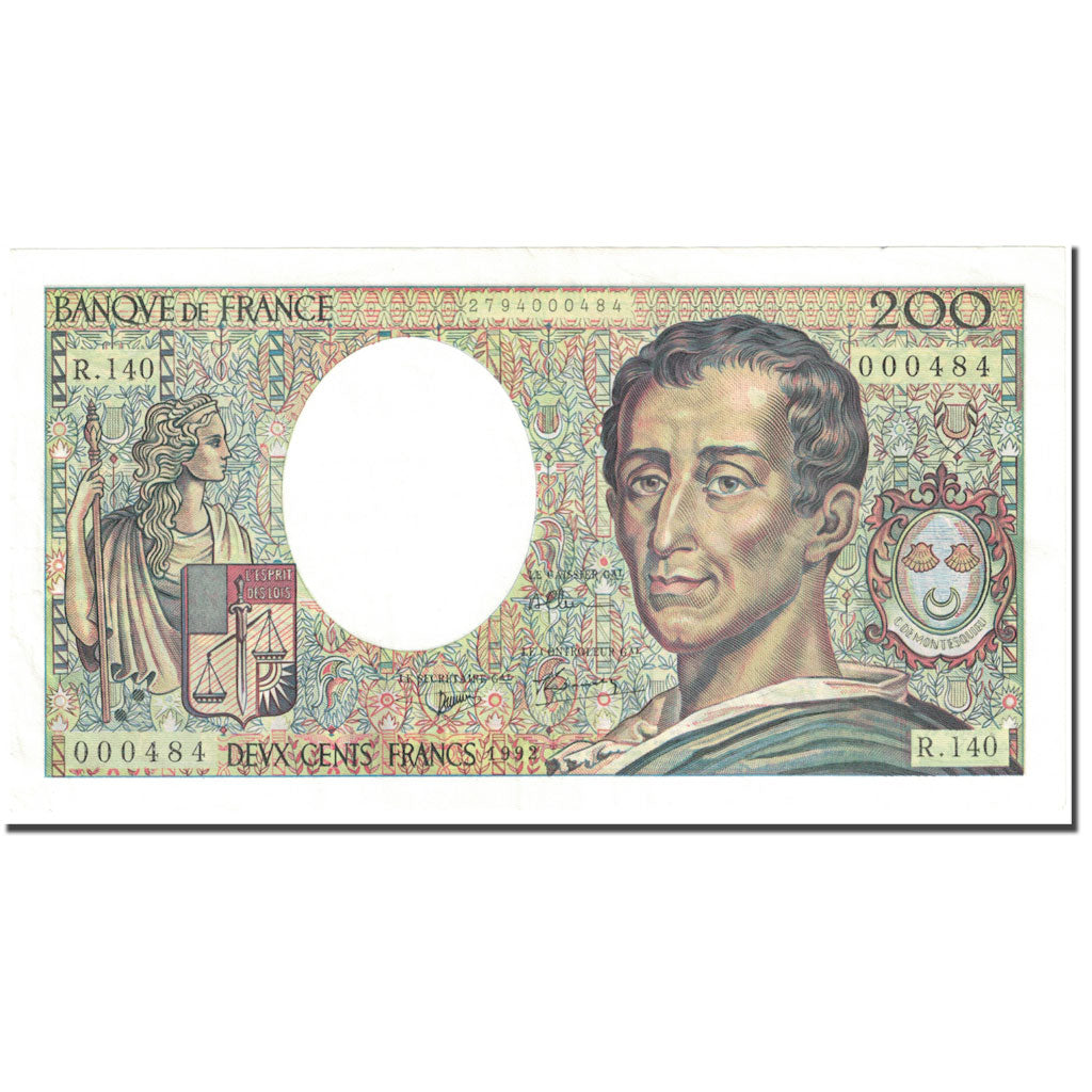 Francja, 200 Francs, 1992, Undated (1992), AU(55-58), KM:155e