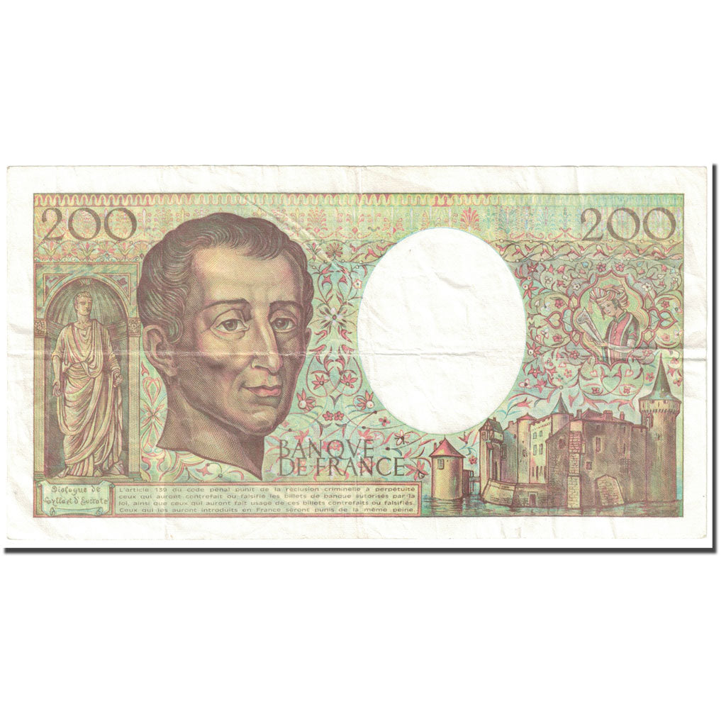 France, 200 Francs, 1992, Undated (1992), VF(20-25), KM:155e