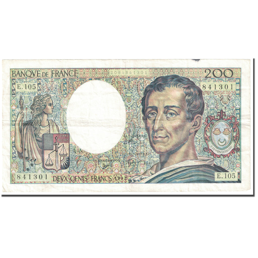 France, 200 Francs, 1992, Undated (1992), VF(20-25), KM:155e