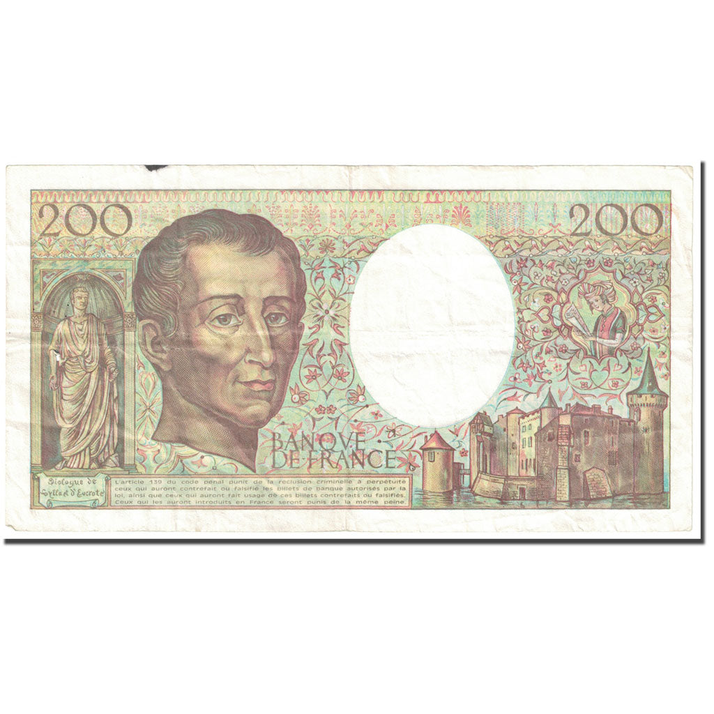 France, 200 Francs, 1992, Undated (1992), VF(20-25), KM:155e
