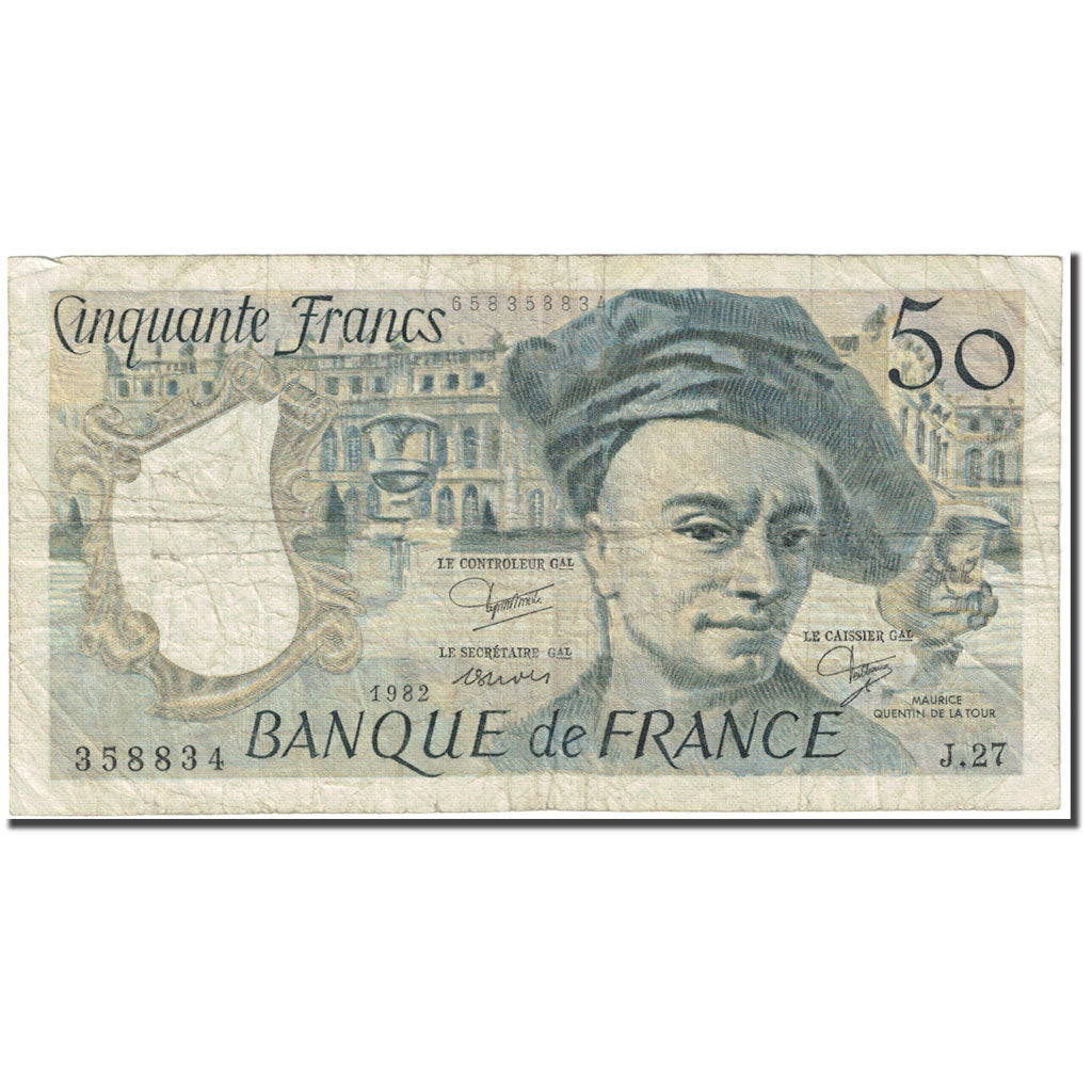 France, 50 Francs, 1982, Undated (1982), VG(8-10), KM:152b