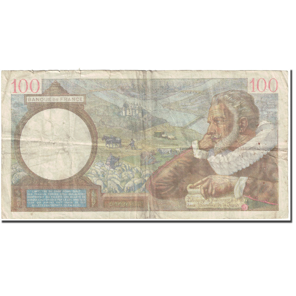 France, 100 Francs, 1941, 1941-07-10, VG(8-10), KM:94