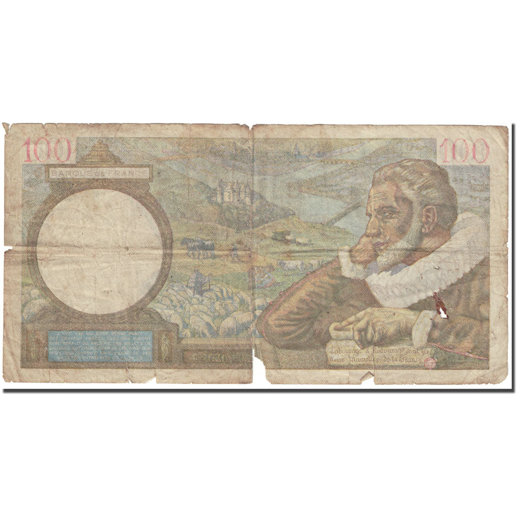 Francia, 100 Francs, 1942, 1942-01-08, B, KM:94