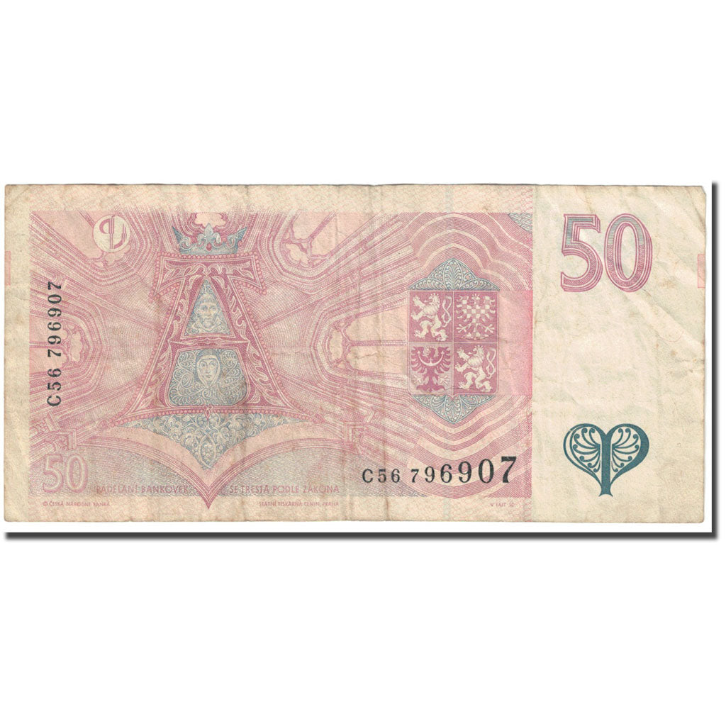 Banknote, Czech Republic, 50 Korun, 1997, Undated (1997), KM:17, VG(8-10)