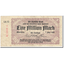 Nota, Estados Alemães, 1 Million Mark, 1923, 1923-08-07, Mannheim, KM:S912
