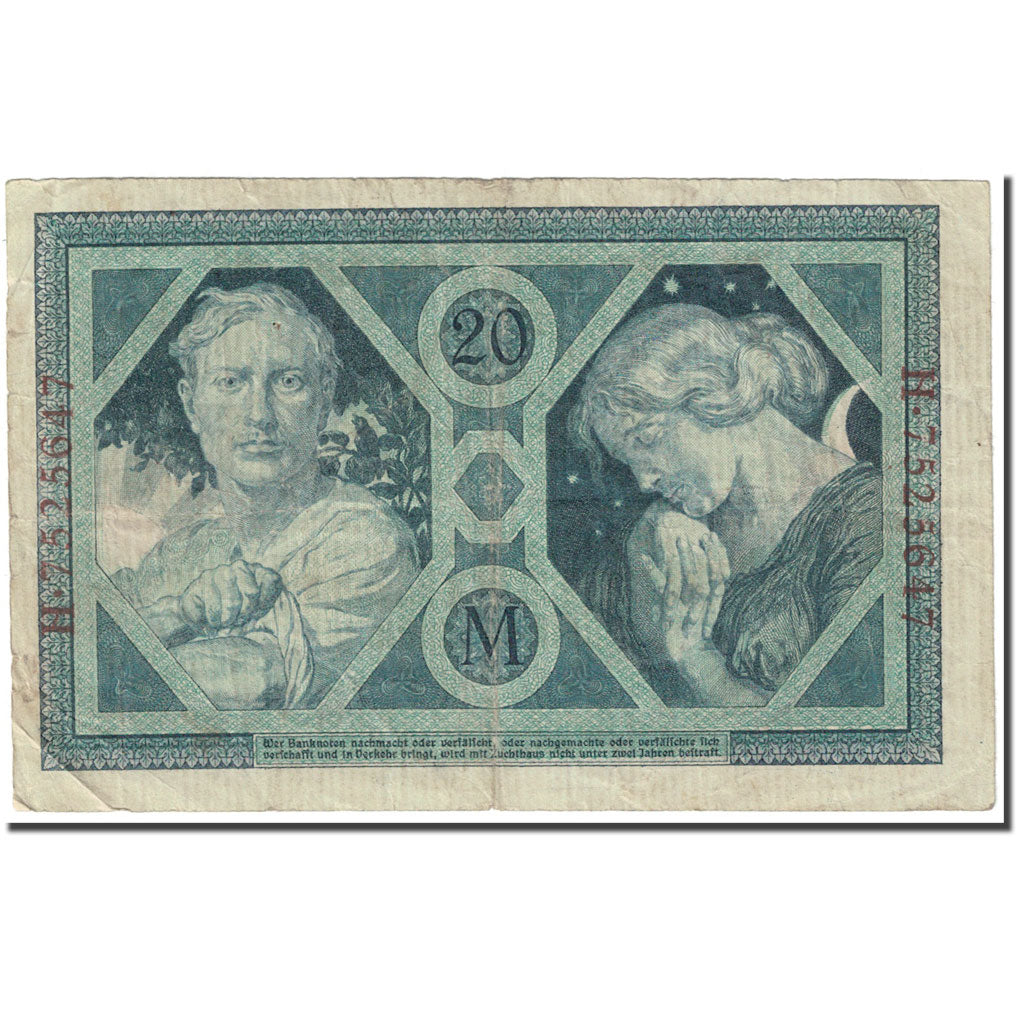 Banknote, Germany, 20 Mark, 1915, 1915-11-04, KM:63, VG(8-10)