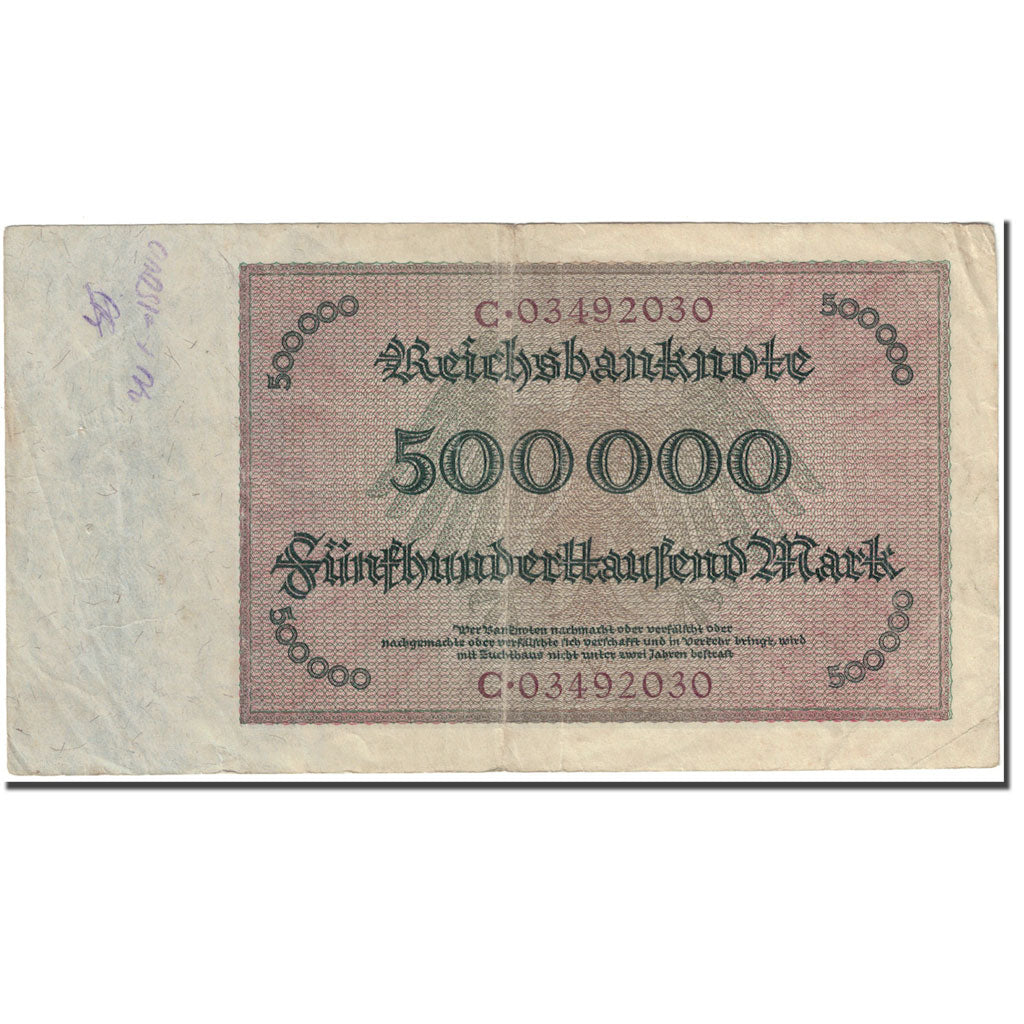 Billete, 500,000 Mark, 1923, Alemania, 1923-05-01, KM:88a, BC