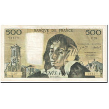 France, 500 Francs, Pascal, 1970, 1970-01-08, VF(20-25), Fayette:71.5, KM:156a