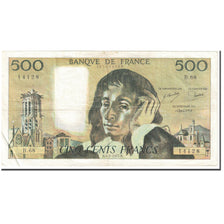 France, 500 Francs, Pascal, 1977, 1977-02-03, VF(20-25), Fayette:71.16, KM:156d
