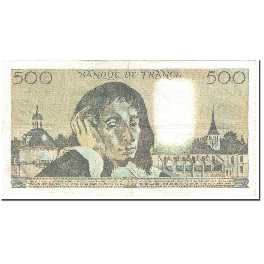 France, 500 Francs, Pascal, 1978, 1978-10-05, VF(30-35), Fayette:71.18, KM:156d