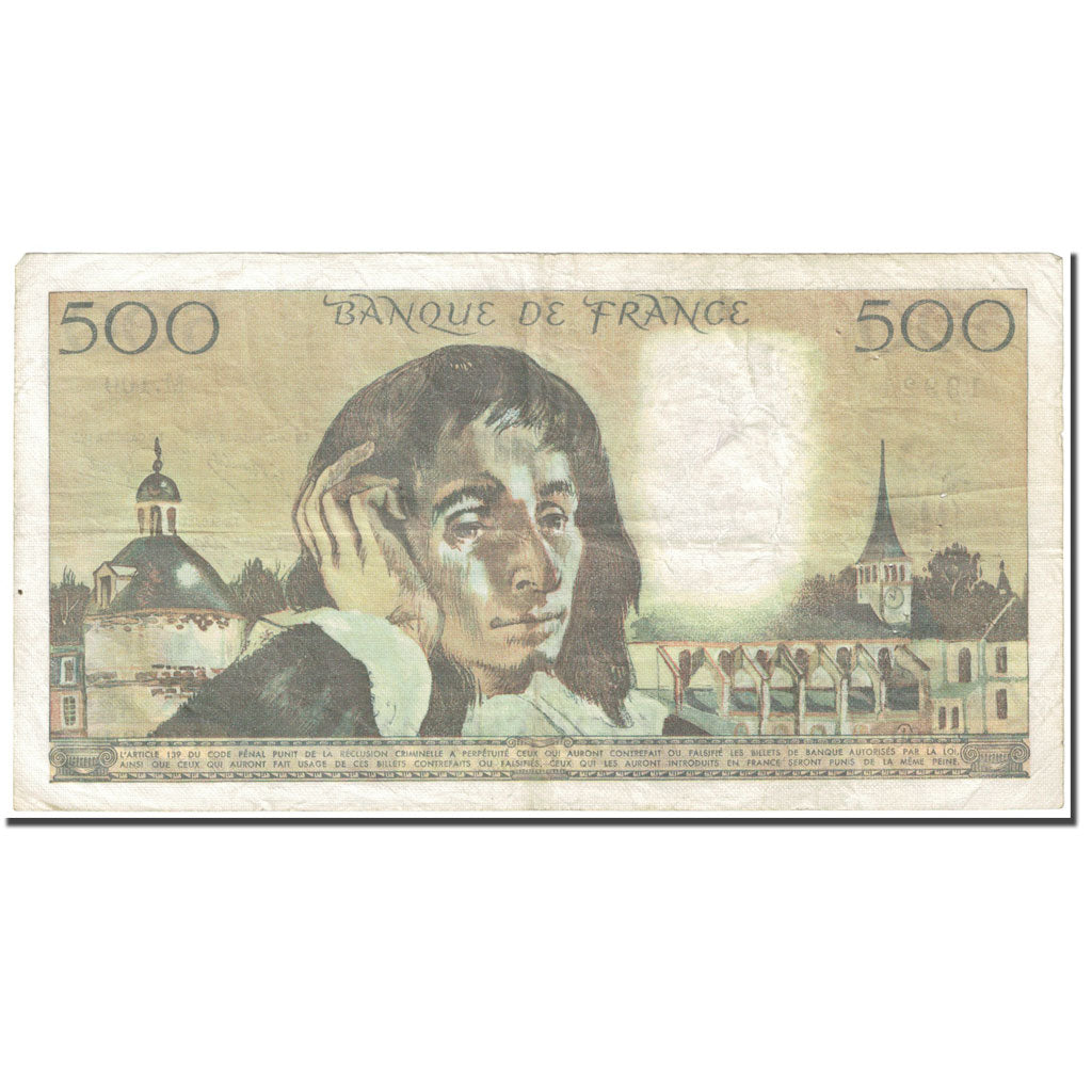 Francja, 500 Francs, Pascal, 1979, 1979-06-07, VF(20-25), Fayette:71.19, KM:156d