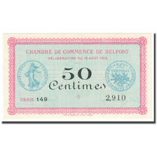 France, Belfort, 50 Centimes, 1915, Chambre de Commerce, UNC(63), Pirot:23-1