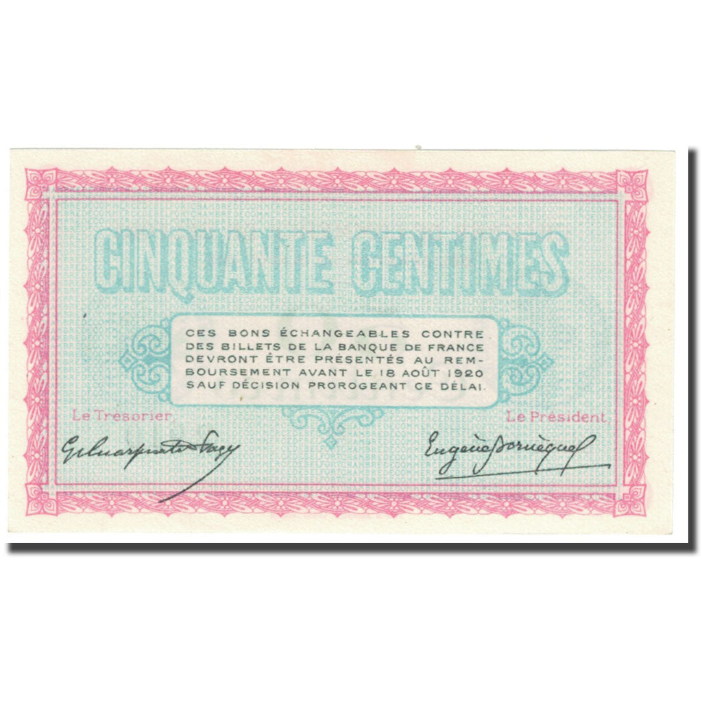 France, Belfort, 50 Centimes, 1915, Chambre de Commerce, UNC(63), Pirot:23-1