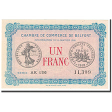 France, Belfort, 1 Franc, 1916, Chambre de Commerce, SPL, Pirot:23-24