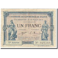 France, Dijon, 1 Franc, 1917, Chambre de Commerce, VF(20-25), Pirot:53-14