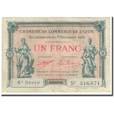 France, Dijon, 1 Franc, 1919, Chambre de Commerce, VF(20-25), Pirot:53-20