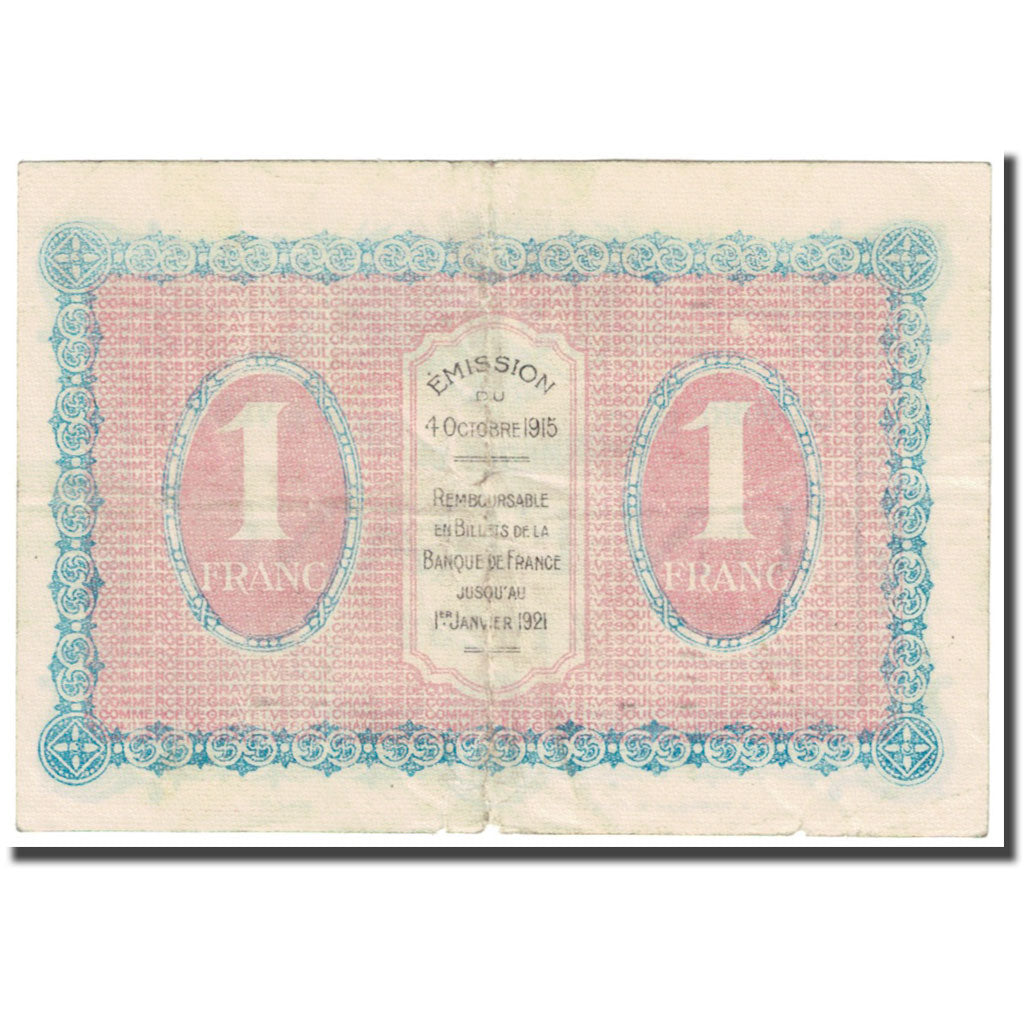 Frankrijk, Gray & Vesoul, 1 Franc, 1915, Chambre de Commerce, TB, Pirot:62-9