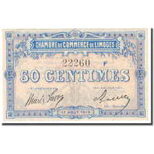 França, Limoges, 50 Centimes, 1914, Chambre de Commerce, EF(40-45), Pirot:73-8