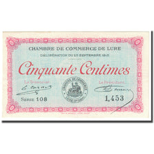 France, Lure, 50 Centimes, 1915, Chambre de Commerce, EF(40-45), Pirot:76-1