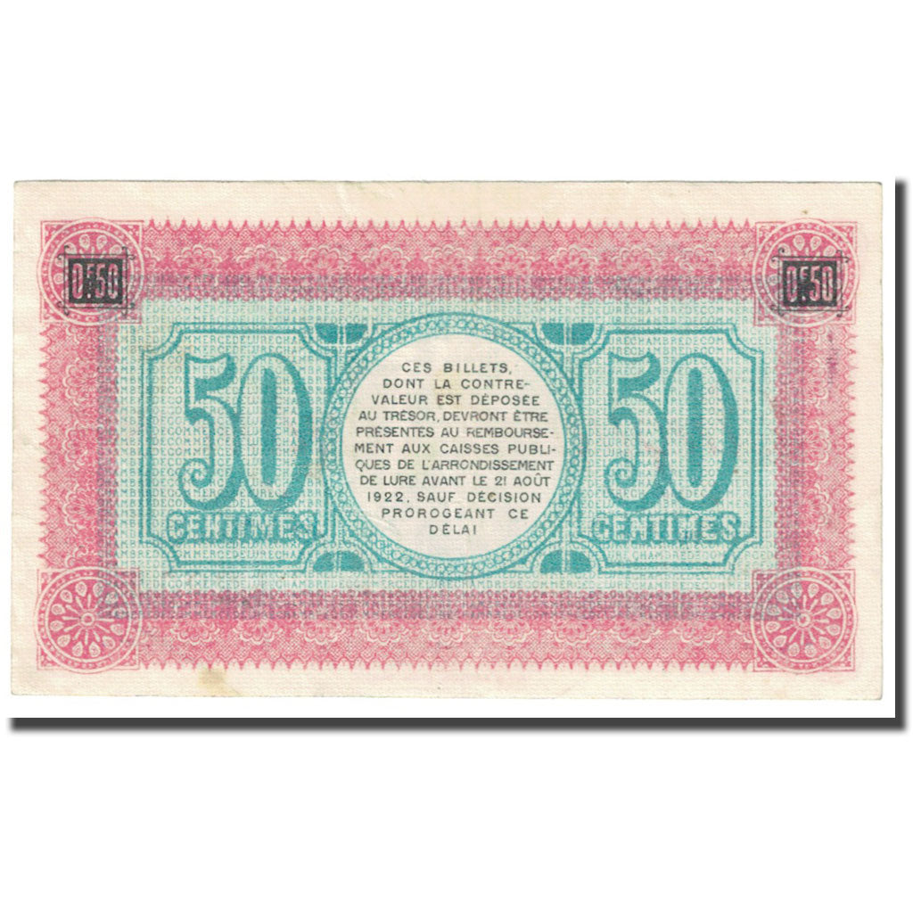 France, Lure, 50 Centimes, 1917, Chambre de Commerce, VF(20-25), Pirot:76-18
