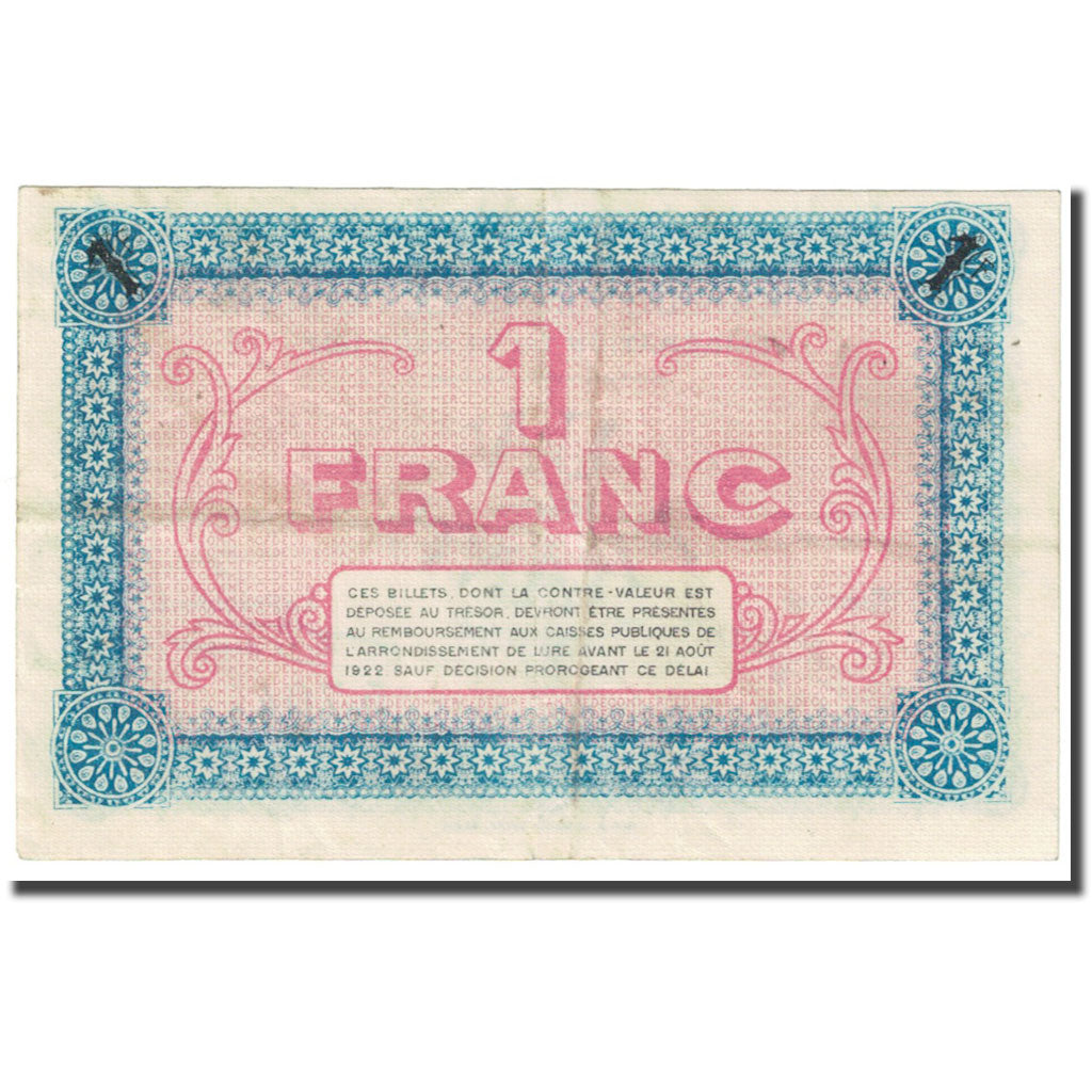 France, Lure, 1 Franc, 1917, Chambre de Commerce, EF(40-45), Pirot:76-20