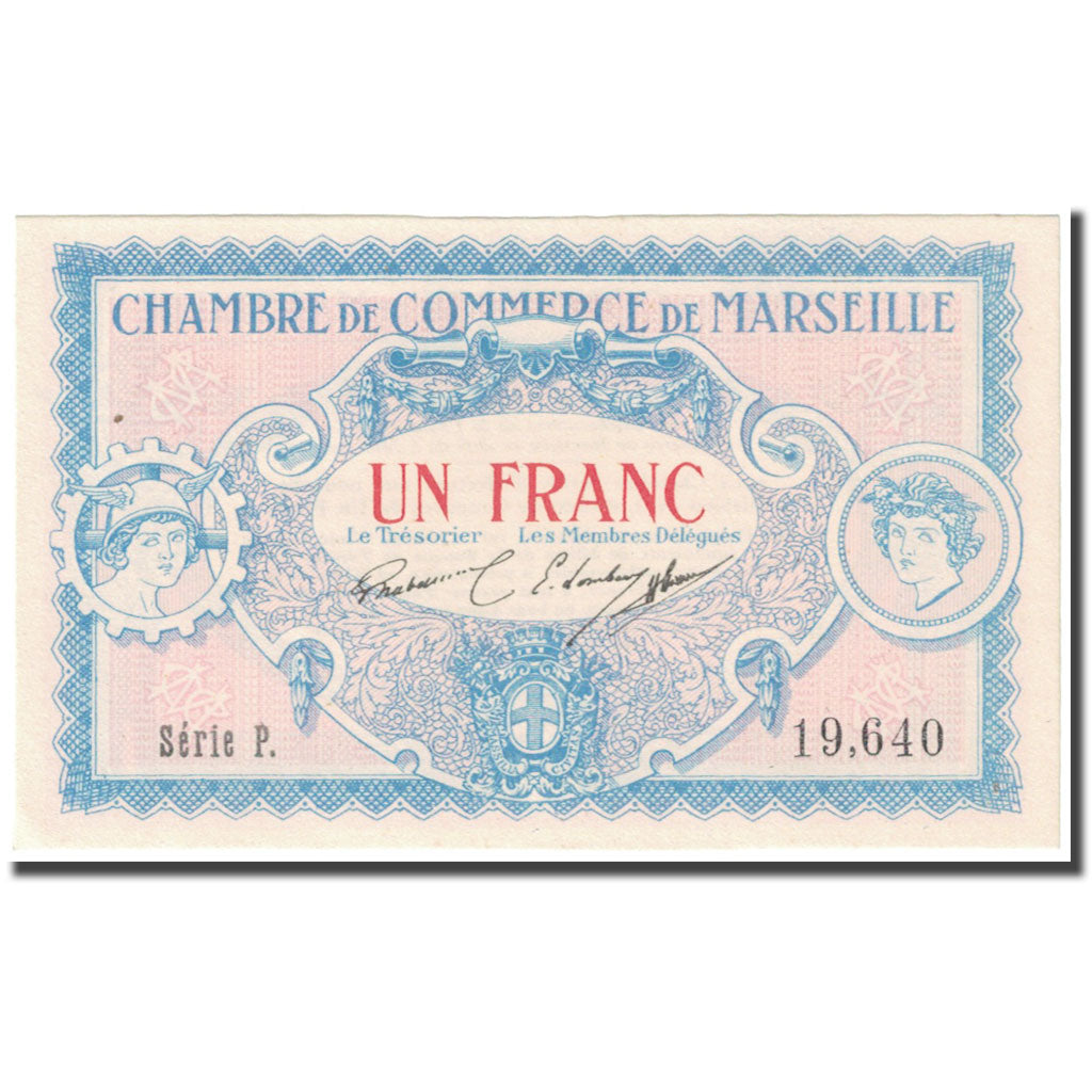 France, Marseille, 1 Franc, 1917, Chambre de Commerce, UNC(63), Pirot:79-64