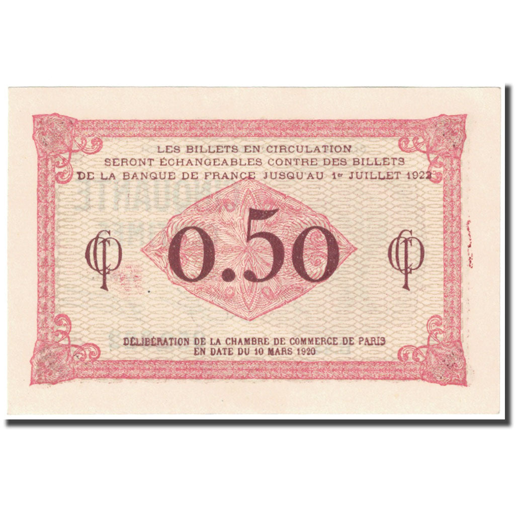 France, Paris, 50 Centimes, 1920, Chambre de Commerce, UNC(63), Pirot:97-10