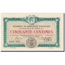 France, Annonay, 50 Centimes, 1917, Chambre de Commerce, UNC(65-70), Pirot:11-9