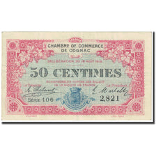 France, Cognac, 50 Centimes, 1916, Chambre de Commerce, EF(40-45), Pirot:49-1